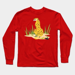 Cheetah Cartoon Drawing Long Sleeve T-Shirt